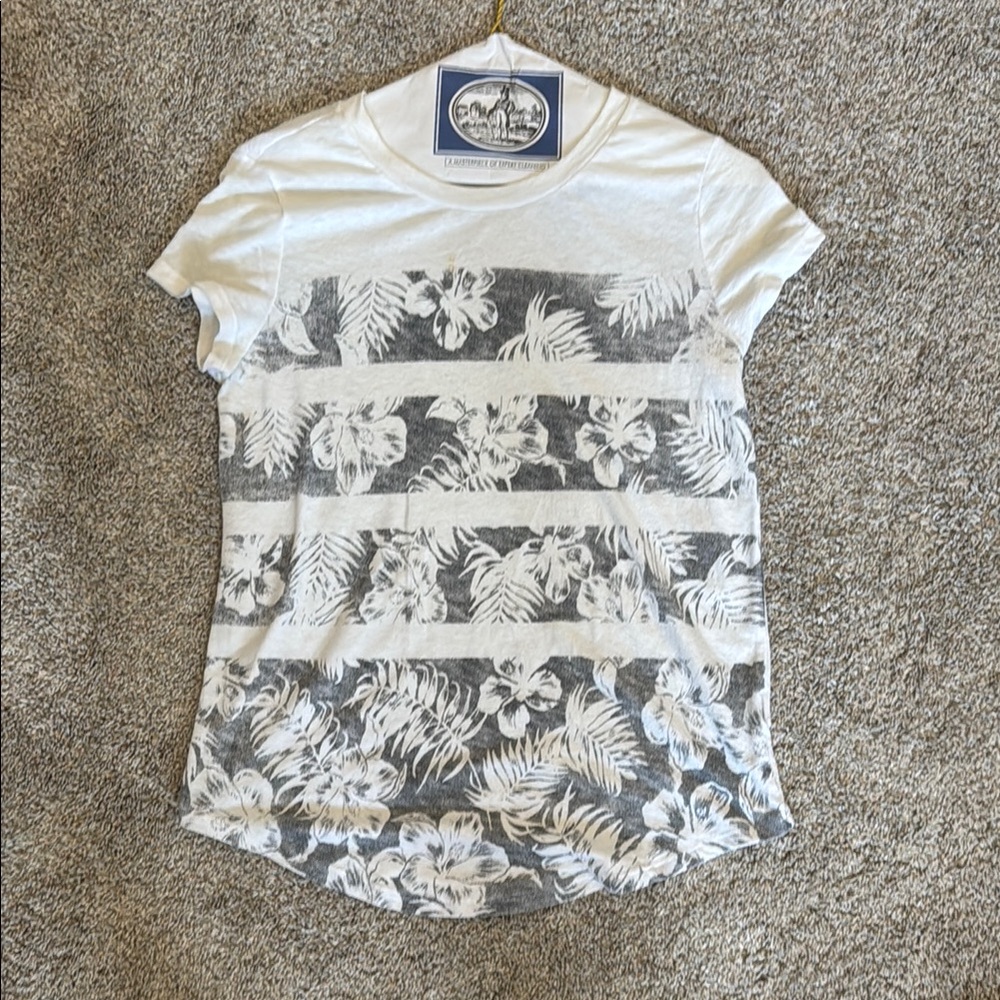 Lauren James Floral Striped Tee